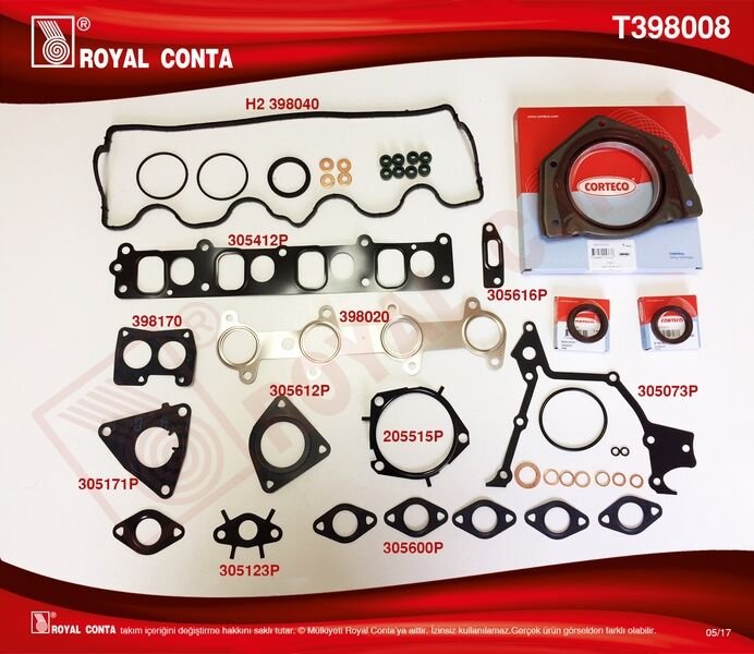 MOTOR TAKIM CONTA KEÇELİ S LASTİKLİ DOBLO-PUNTO 1.9 JTD 182.B9.000- 188.A2.000 MOTOR SKC SİZ