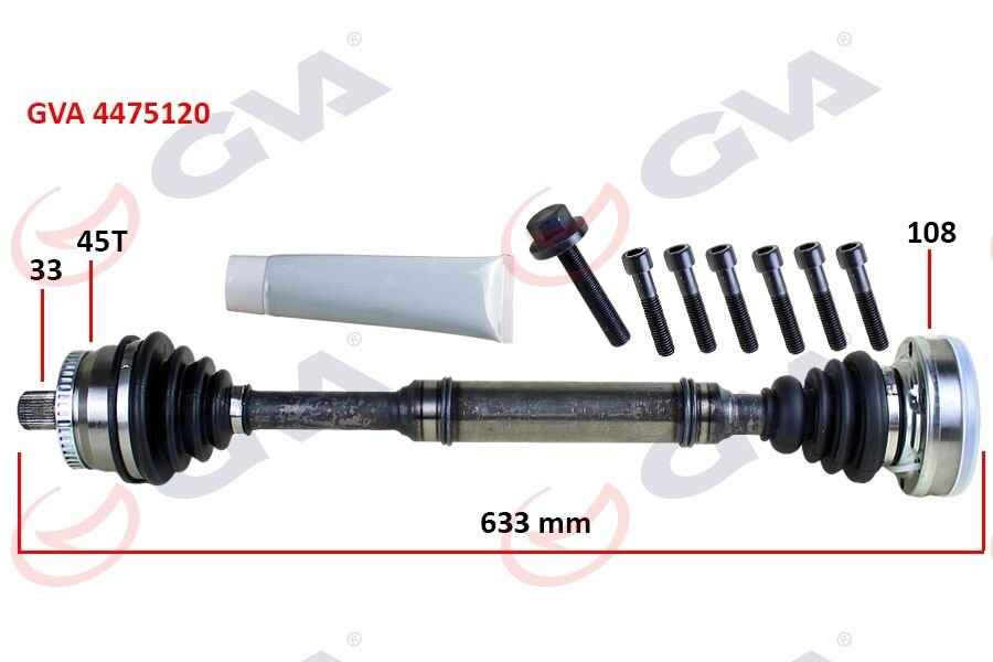 KOMPLE AKS SAĞ ABS Lİ A4-PASSAT 1.8T 96-01 45 DİŞ 633mm
