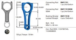 PISTON KOLU BMW N47 B47 E81 E82 E87 E88 E60 E90 F10 F20 F30 F22 E92 E93 F32 F34 F36 E84 E83 F25 F15 G11 G12 G30 MINI F54 F55 F56 F57 F60