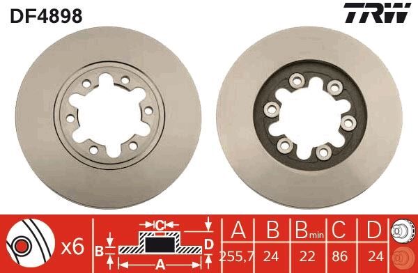 FREN DİSKİ ÖN FORD RANGER 98> 4x2 ÇAP: 256mm