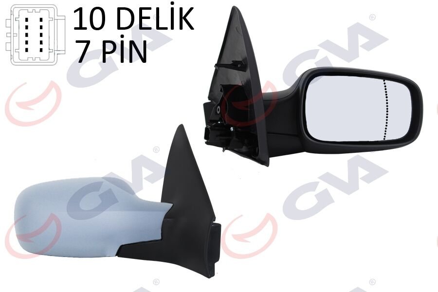 DIŞ DİKİZ AYNASI SAĞ MEGANE 02> ELEKTRİKLİ ISITMALI SENSÖRLÜ ASTARLI ASFERİK 7 FİŞ VM-138EHPSR