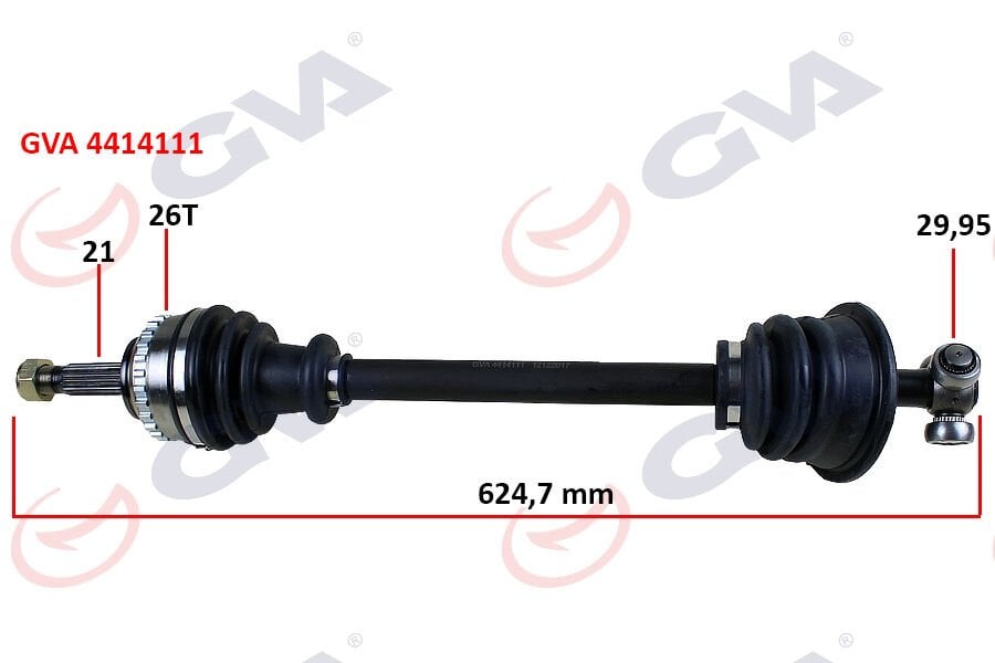 KOMPLE AKS SOL CLIO II 1.4i 16V 98-05 ABS Lİ 26DİŞ 625mm