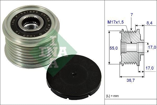 ALTERNATÖR KASNAĞI RULMANLI NISSAN NAVARA 2.3L YS23 D23 16-> / QASHQAI 1.6L HR16DE J10 6 vites 10-13 NP300 10> NAVARA Pick-up D23. D23T 15> QASHQAI 10>13