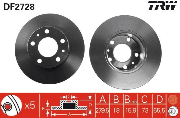 ÖN FREN AYNASI BOXER 94-4.02 JUMPER 94-4.02 DUCATO 94/4.02 280x18x5DL 1.4Q