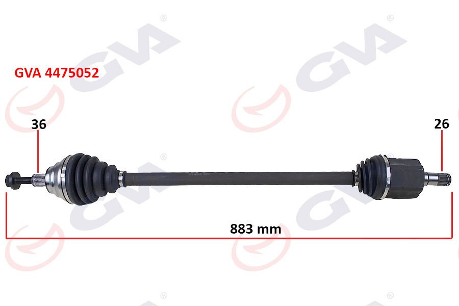 KOMPLE AKS SAĞ GOLF VI 1.6i AUTO. 08-13 883mm