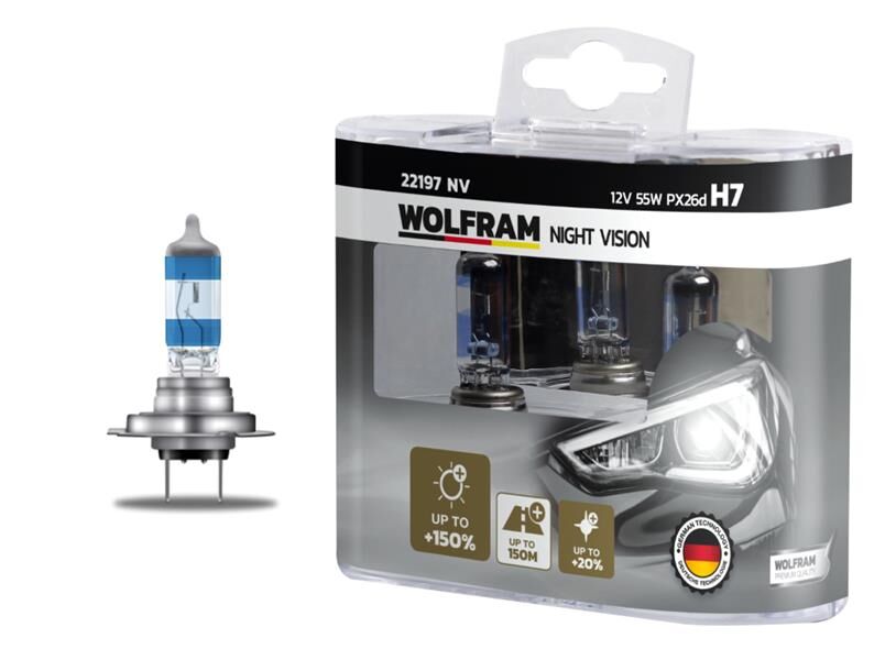 AMPUL 12V H7 55 PX26d NIGHT VISION 150 FAZLA 20 BEYAZ IŞIK