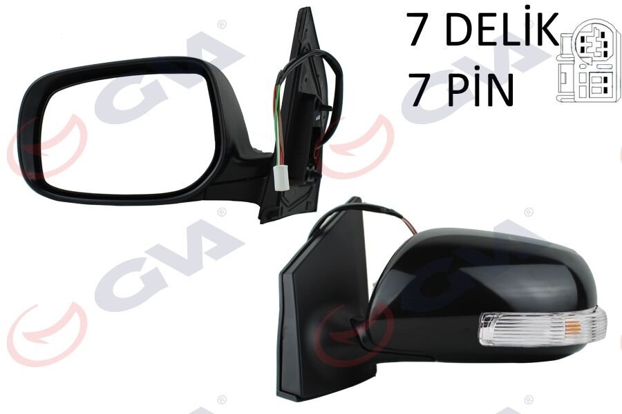 DIŞ DİKİZ AYNASI SOL COROLLA 08> ELEKTRİKLİ ISITMALI KATLANIR SİNYALLİ ASTARLI KONVEKS 7 FİŞ VM-6263EBL
