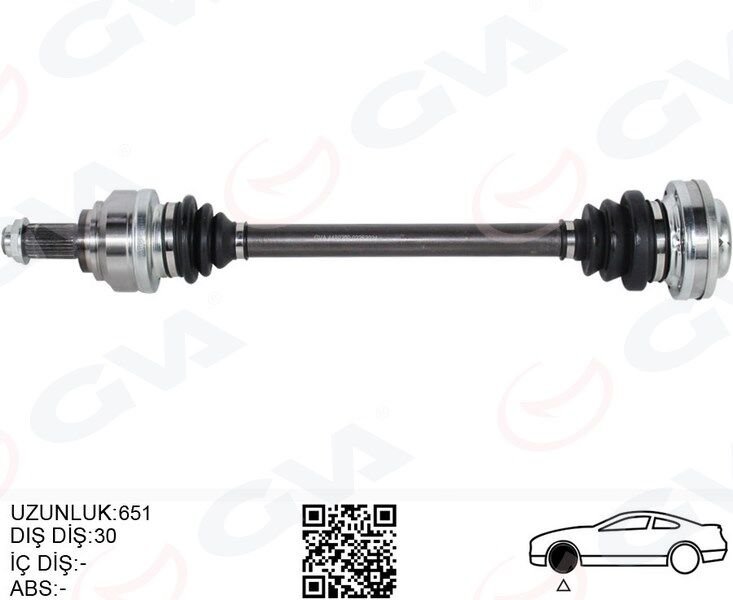 KOMPLE AKS SAĞ/SOL BMW E60 E63 E64 E65 E66 E87 E90 E92 E93 E81 E82 651MM DİŞ 30