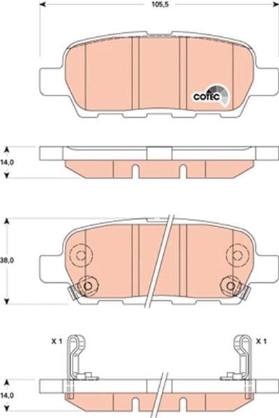 ARKA FREN BALATASI NISSAN QASHQAI J10 07>13 X-TRAIL 07>13 JUKE 10> RENAULT KOLEOS 08>