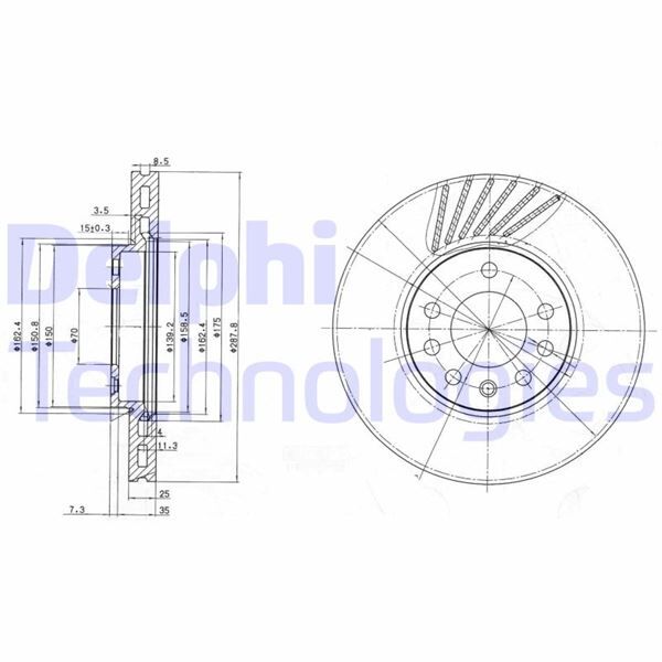 ÖN FREN AYNASI VECTRA B 96 > 02 SAAB 9-2/9-3 93>03 288x25x7DLxHAVALI 32025723-569357-93182306