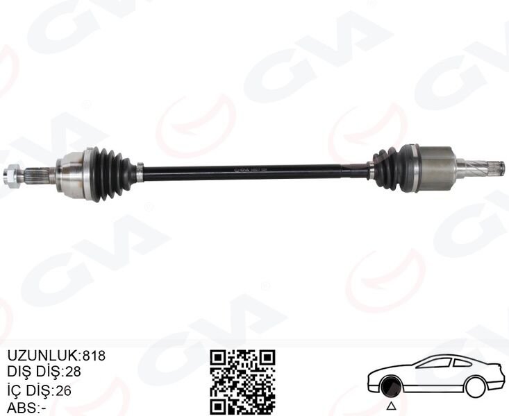 KOMPLE AKS ARKA SAĞ/SOL FREELANDER 2 L359 2.0 Si4 2.2TD4 06<14 820MM DİŞ 28 DİFERANSİYEL DİŞ 26