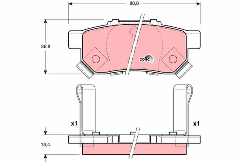 ARKA BALATA CIVIC V 1.6 ie VTEC-1.6 VTI 95-01 JAZZ II 1.2 802-08 > 1.4 02 > ABS Lİ
