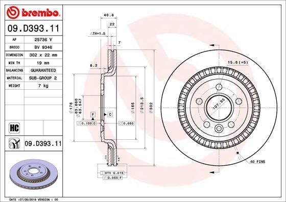 ARKA FREN AYNASI VOLVO S60 10 >13 > S80 II 08 >13 > V60 10 > V70 08 > XC70 07 >13 > 302x5DL