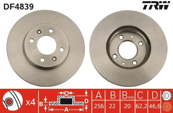 ÖN FREN DİSKİ HAVA KANALLI HYUNDAI ACCENT ERA 1.5L D4FA CRDi 06-> 1.4L G4EE 06-10 1.6L G4ED 06-10 / İ20 1.2L 1.4L CRDi dizel 08-> 1.1L CRDi 12-> / KIA RIO 1.4L 1.6L benzinli 05-> 1.5L D4FA CRDİ 06->