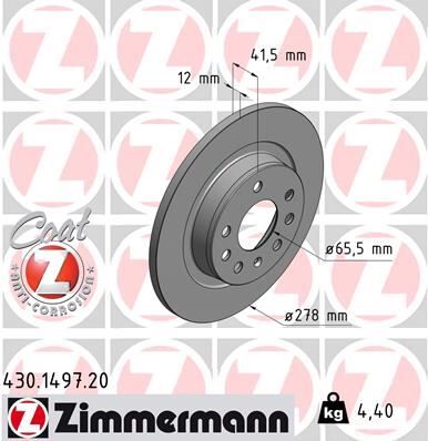 ARKA FREN AYNASI VECTRA C 02> SIGNUM 03> SAAB 9.3 02> CROMA 05> 278x12x5DL DOLU