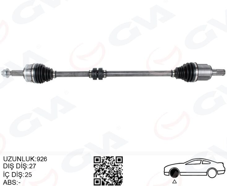 KOMPLE AKS SAĞ HYUNDAI BAYON 1.0L 1.4L G3LE G4LC 21-> 25x27 komple boy 926mm