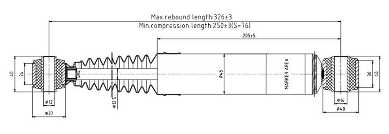 AMORTISOR ARKA SAG/SOL - (PEUGEOT   306 1.4i1993-2002)