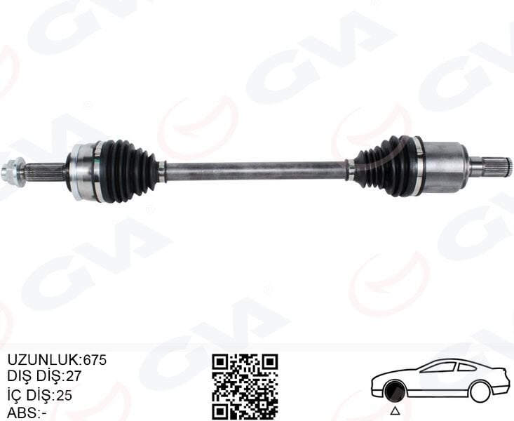 KOMPLE AKS SOL HYUNDAI BAYON 1.0L 1.4L G3LE G4LC 21-> 25x27 komple boy 675mm