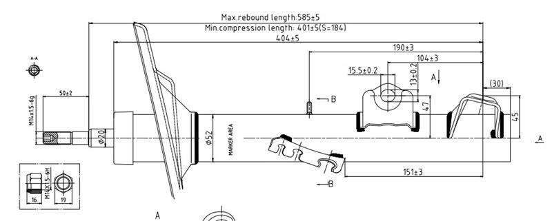 AMORTISÖR ÖN SAG BMW   E36  316i, 318i, 318 TDS 90-98