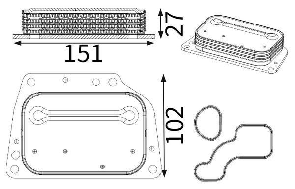 YAĞ SOĞUTUCU FIAT EGEA 16> 500L 12> DOBLO 15> FIORINO 16> ALFA ROMEO MİTO 09>18 1.3D MTJ EURO 6
