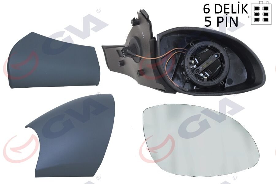 DIŞ DİKİZ AYNASI SAĞ VECTRA B 96> ELEKTRİKLİ ISITMALI KONVEKS 5 FİŞ VM-166EHR 1428718
