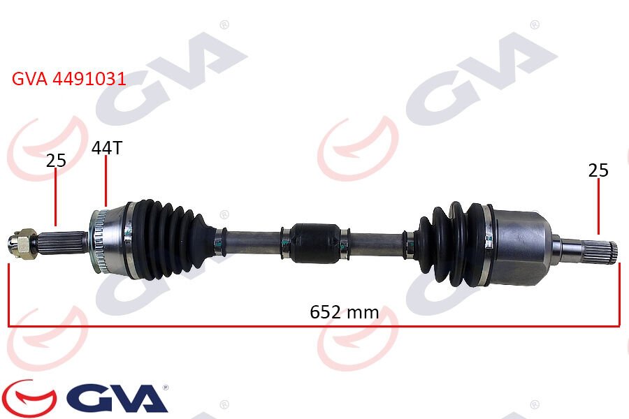 KOMPLE AKS SOL HYUNDAI ELANTRA 1.6L G4ED Benzinli 16v Otomatik vites 01-06 ABS li 25x25 - ABS 44 diş komple boy 654mm