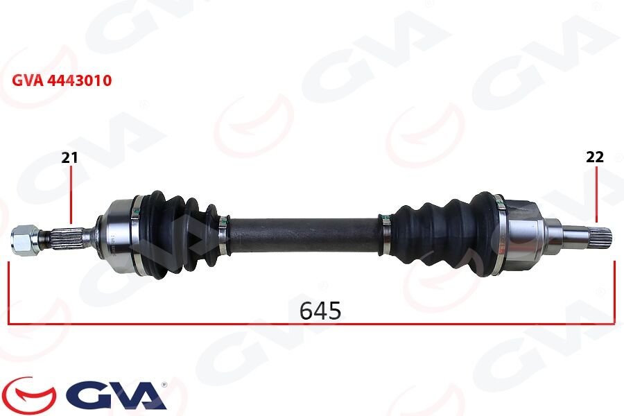 KOMPLE AKS SOL PEUGEOT 206 1.4-1.6 TU5 98-06 645mm