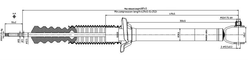 AMORTISOR ARKA SAG/SOL - (FORD   FİESTA 1999-2002)  ÇATALLI