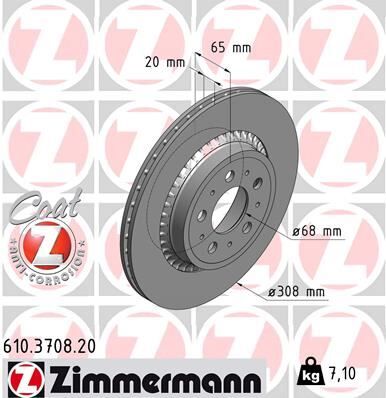 ARKA FREN AYNASI VOLVO XC90 2.5T-3.2AWD-D3-D5-T6 2002 > 2012 17 JANT 308x20x5DLxHAVALI 986479320-DF4338