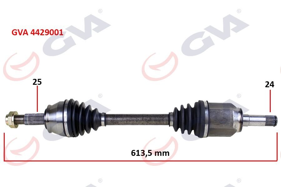 KOMPLE AKS SOL DOBLO 1.9 JTD 01> DOBLO-ALBEA 1.3 MTJ 05> 613.5mm