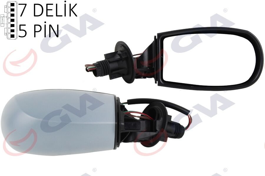 DIŞ DİKİZ AYNASI SAĞ PUNTO 04> ELEKTRİKLİ ISITMALI SİYAH ASTARLI KONVEKS 5 FİŞ VM-156EHPR