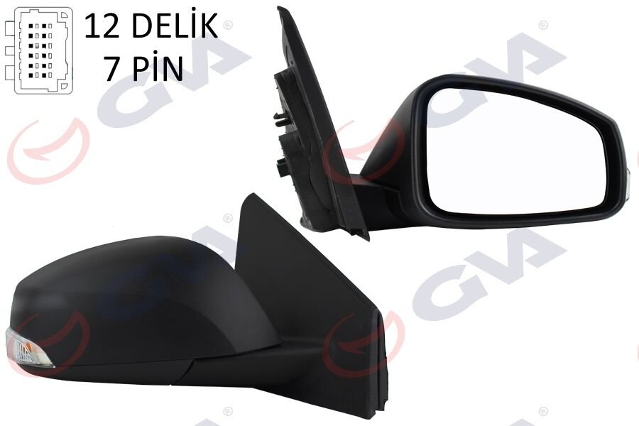 DIŞ DİKİZ AYNASI SAĞ MEGANE-FLUENCE 08> ELEKTRİKLİ ISITMALI SİNYALLİ KONVEKS 7 FİŞ VM-6138EHR