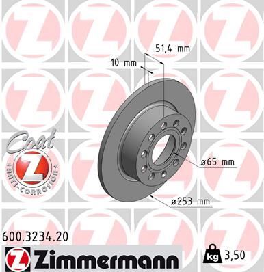ARKA FREN AYNASI GOLF V-VI-OCTAVIA 04>TOLEDO III ALTEA 04>LEON 04>CADDY III A3 03> 255x10x9DL 986479099-DF4276
