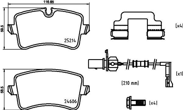 ARKA BALATA AUDI A4 R84 12>A5 13>A6 11> A7 14> Q5 12> 2.0TDİ 3.0TDİ PORSCHE MACAN 14> 0986TB3177