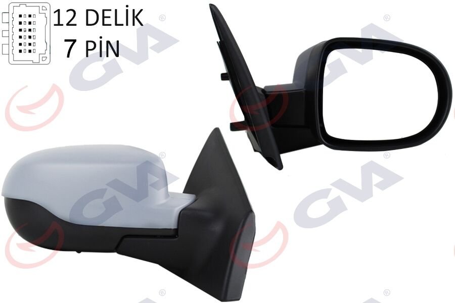 DIŞ DİKİZ AYNASI SAĞ CLIO 09> ELEKTRİKLİ ISITMALI SENSÖRLÜ ASTARLI KONVEKS 7 FİŞ VM-6135EHPSR