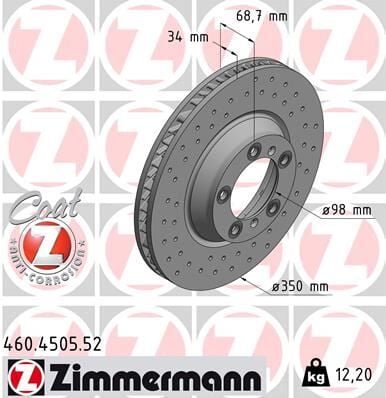 FREN DİSK DELİKLİ ON SAG PORSCHE CAYENNE 9YA 17> PANAMERA 971 16> 350 MM - 34 MM