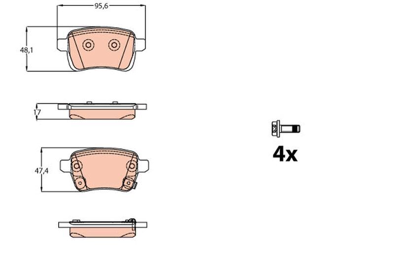 ARKA FREN BALATASI OPEL CORSA E 14>19 ADAM 14>19 15 JANT RPO J67 FIAT EGEA 16> 500L 13> 264mm
