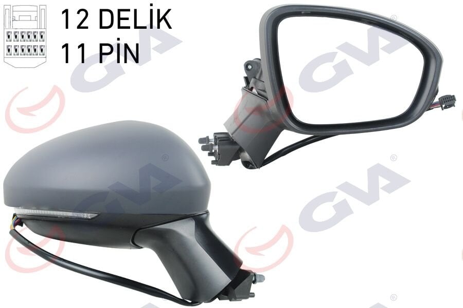 DIŞ DİKİZ AYNASI SAĞ ELEKTRİKLİ ISITMALI SİNYALLİ KATLANIR SENSÖRLÜ ASTARLI KONVEKS CLIO V 19- 12H11P