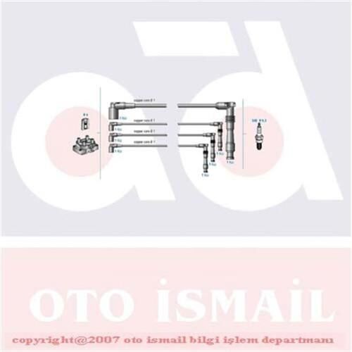BUJİ KABLOSU TAKIMI SET OPEL ASTRA F-CORSA-VECTRA B-TIGRA 1.4-1.6 16V ECOTECH 94> X14XE-X16XEL