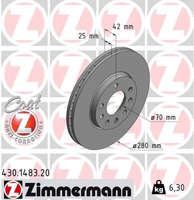 ÖN FREN AYNASI ASTRA H 04 > COMBO C 03> MERIVA B 10> ZAFIRA B 05> 280x25x5DL HAVALI 95526655