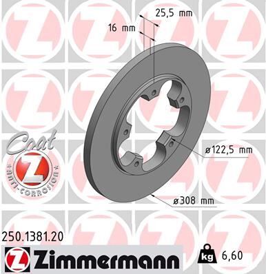 ARKA FREN DISKI TRANSIT V363 14> TEK TEKER A.CEKER DUZ 308MM 5 BIJON