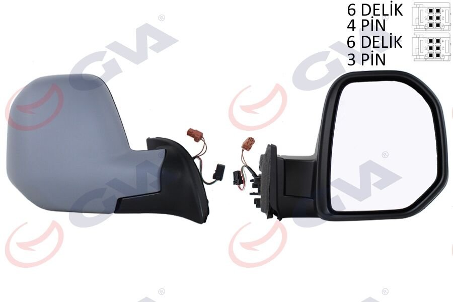 DIŞ DİKİZ AYNASI SAĞ BERLINGO-PARTNER 08> ELEKTRİKLİ ISITMALI SENSÖRLÜ ASTARLI KONVEKS VM-6118EHPSR