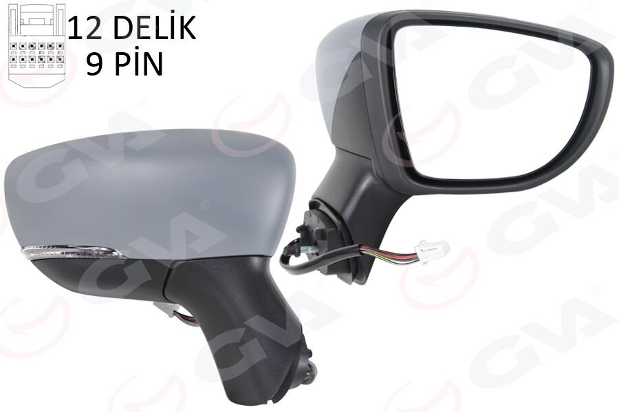 DIŞ DİKİZ AYNASI SAĞ ELEKTRİKLİ ISITMALI SİNYALLİ SENSÖRLÜ ASTARLI KONVEKS CAPTUR 17-