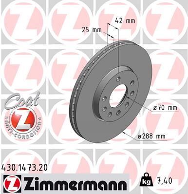 ÖN FREN AYNASI VECTRA B 96 > 02 SAAB 9-2/9-3 93>03 288x25x7DLxHAVALI 32025723-569357-93182306