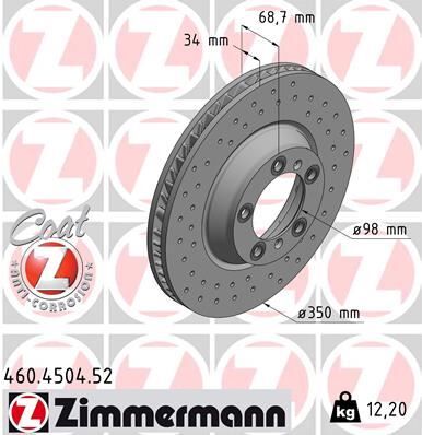 FREN DİSK DELİKLİ ON SOL PORSCHE CAYENNE 9YA 17> PANAMERA 971 16> 350 mm - 34 mm