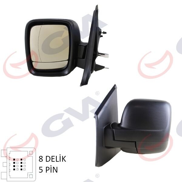 DIŞ DİKİZ AYNASI SOL TRAFIC III 15> ELEKTRİKLİ ISITMALI DESENLİ ASFERİK 5 FİŞ VM-976EHAL 5 FİŞ VM-976EHAL