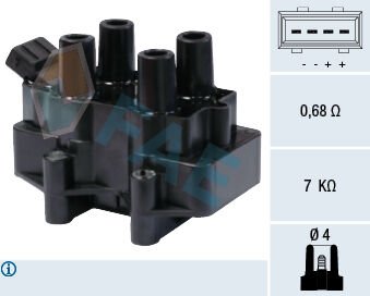 ATEŞLEME BOBİNİ OPEL VECTRA B 96>02 ASTRA G 98>09 ASTRA F 95>98 VECTRA A 92>95 OMEGA B 94>99 1.8-2.0 16V X18XE-X20XEV