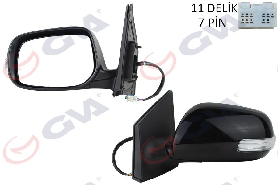 DIŞ DİKİZ AYNASI SOL COROLLA 10> ELEKTRİKLİ ISITMALI KATLANIR SİNYALLİ ASTARLI ASFERİK 7 FİŞ VM-6264NEBAL