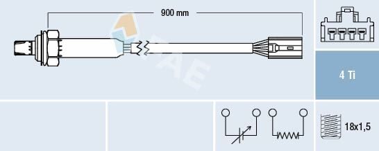 OKSİJEN SENSÖRÜ ARKA VOLVO S40 1.9T4 2.0T 1997-2000 V40 1.9T4 2.0T 1997-2000 870MM