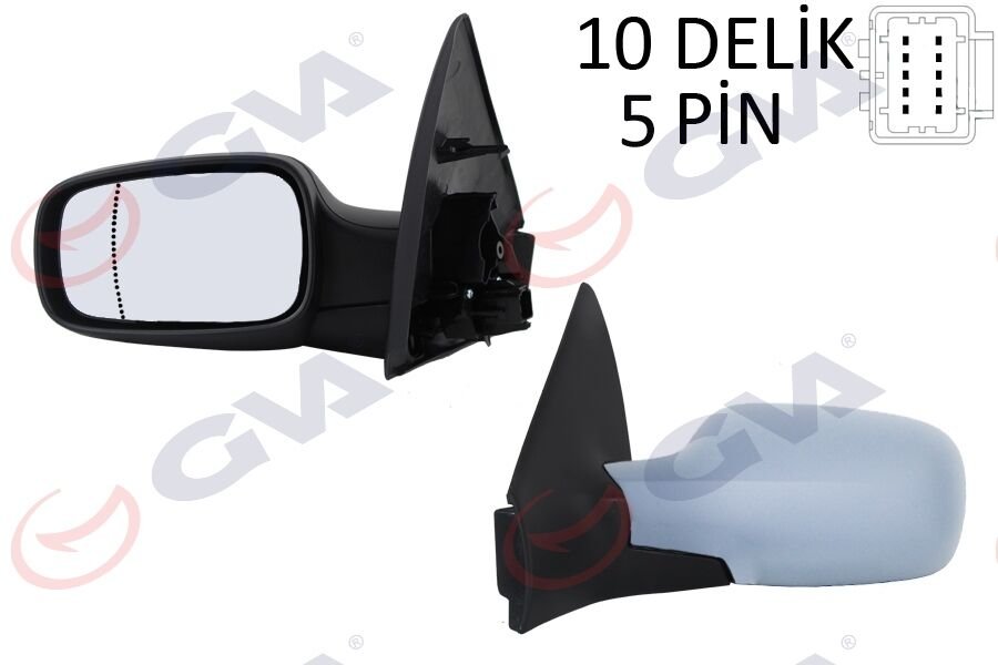 DIŞ DİKİZ AYNASI SOL MEGANE 02> ELEKTRİKLİ ISITMALI ASTARLI ASFERİK 5 FİŞ VM-138EHPAL